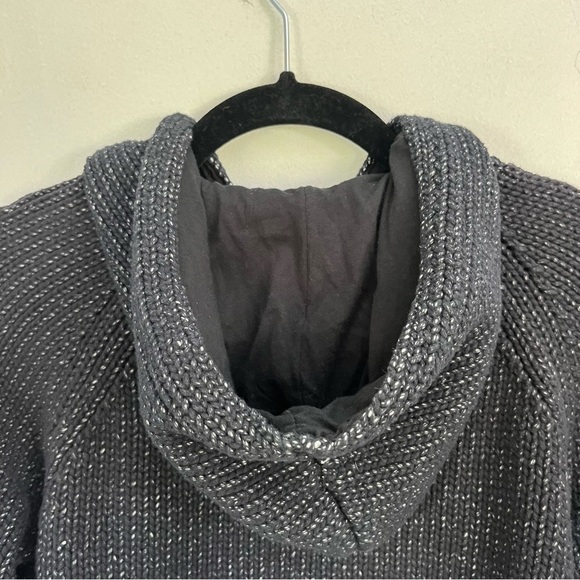 T by Alexander Wang Chunky Knit Navy and White Sweater Hoodie size small - Picture 5 of 7